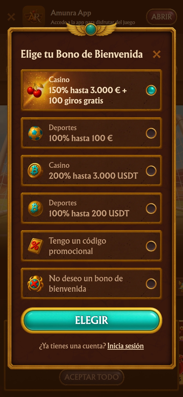 Registro & bonificaciones